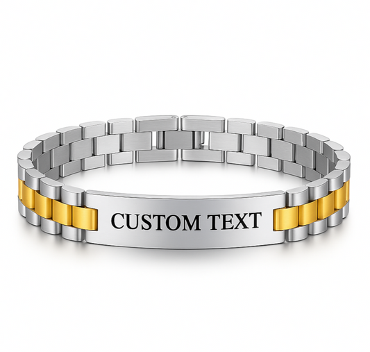 Man SIlver & Gold President Bracelet