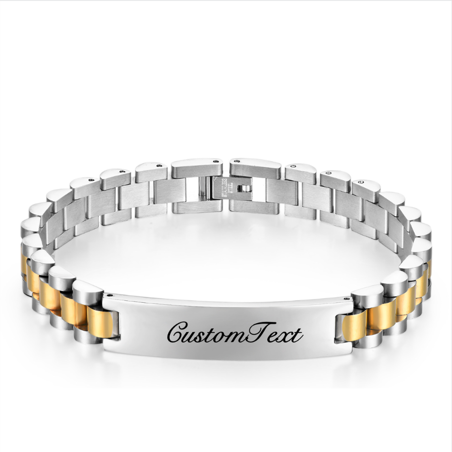 Man SIlver & Gold President Bracelet