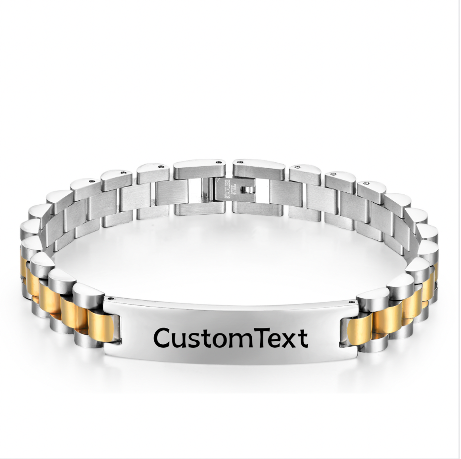 Man SIlver & Gold President Bracelet