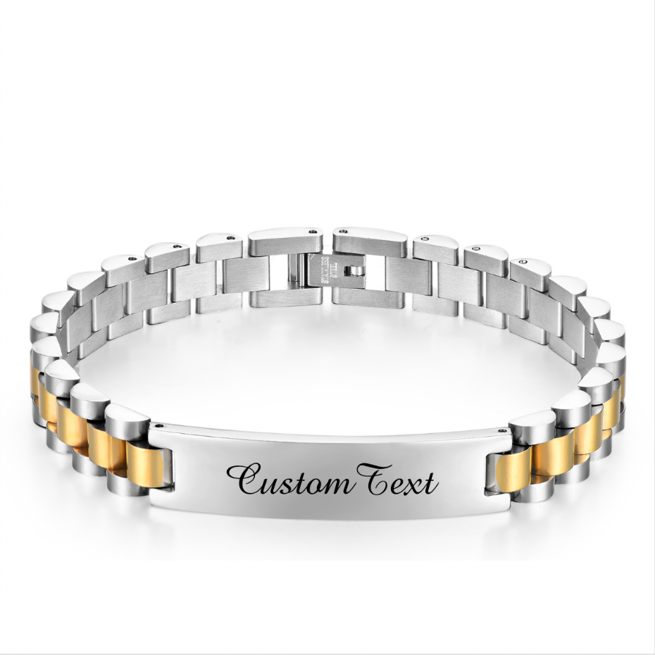Man SIlver & Gold President Bracelet