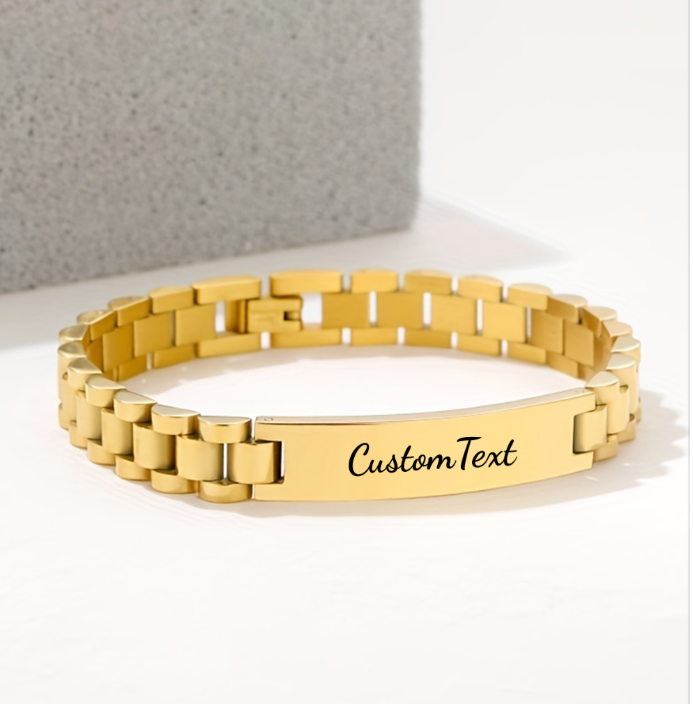 Man Gold President Bracelet